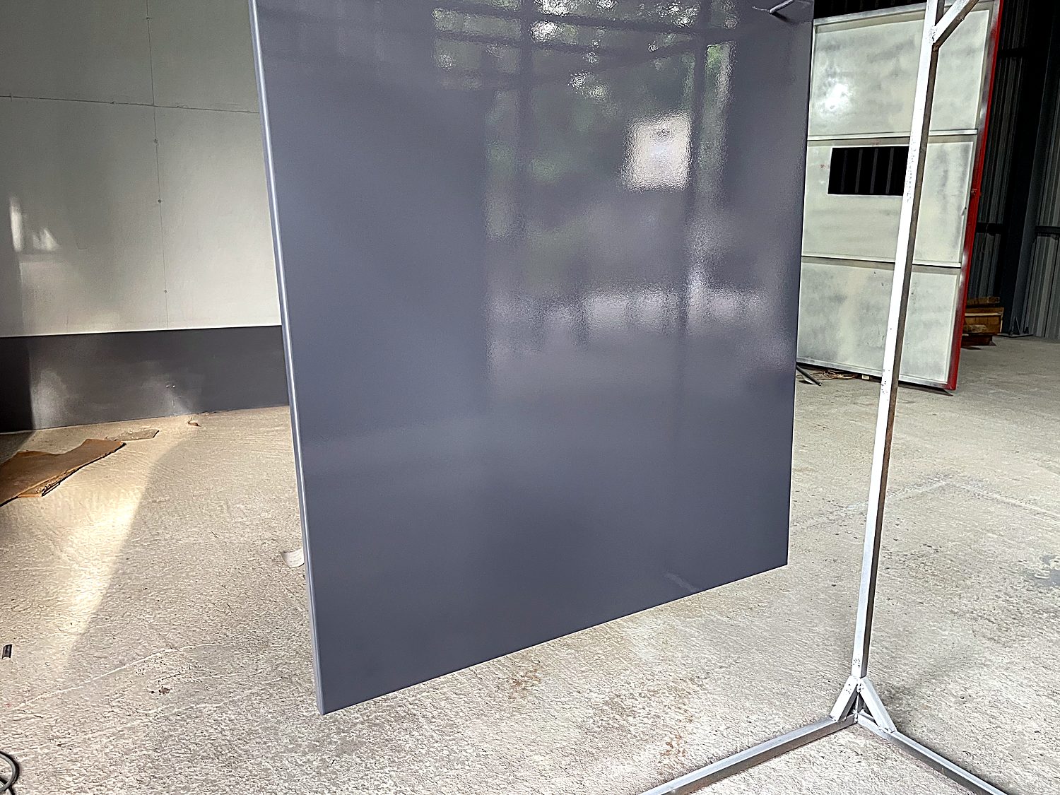 High-gloss grey coated panel