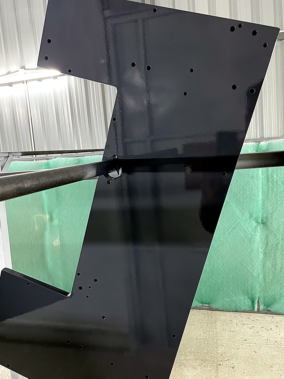 Black coated bracket, mirror finish