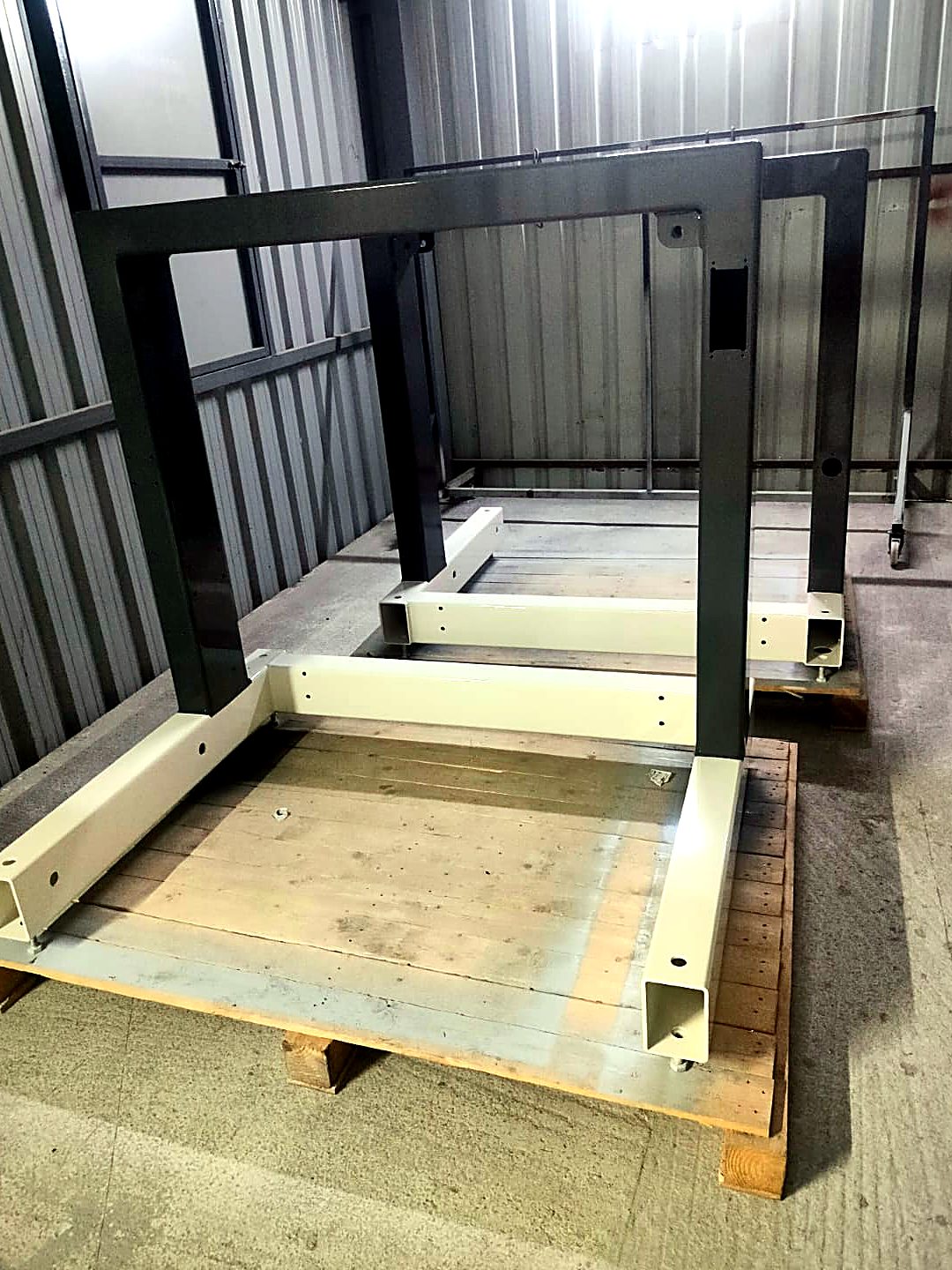 Two-tone masked machine frame